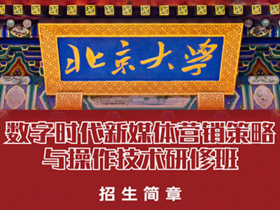 北京大学数字时代新媒体营销策略与操作技术研修班短期