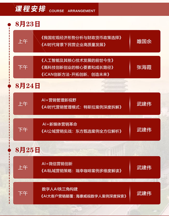 AI赋能企业高质量发展班8月23课表